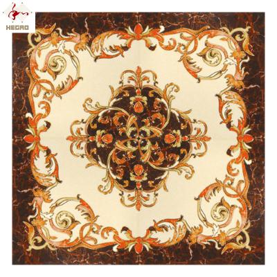 China Living Room Floor Tile 1200*1200mm Modern Gold Plated Polished Crystal Tile 4 In 1 Decorative Ceramic Mat for sale