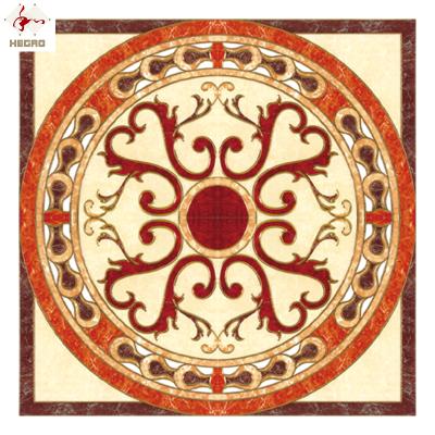 China Modern European Style Floor Tile Parquet 1200*1200mm Polished Gold Crystal Ceramic 4 in 1 Decorative Ceramic Carpet Slab for sale