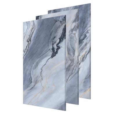 China Large Slab Material Porcelain Tiles Projects Modern Light Luxury Blue Purple Marble Living Room Back Floor Tiles Designs 900x1800mm for sale