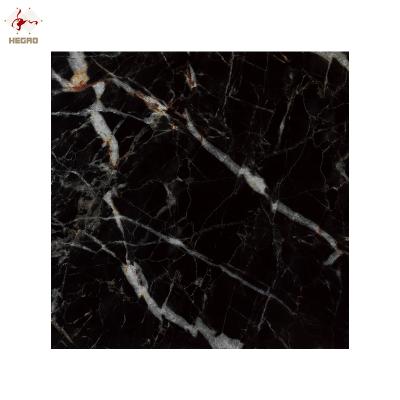 China High quality safety 24*24 32*32inch and glod looks black marble designs super quality full body polished glazed porcelain tiles for sale