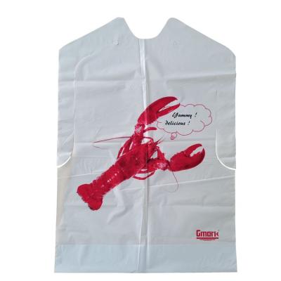 China Plastic Disposable Custom Waterproof Adult Disposable Bibs Funny Apron For Seafood Crab Adult Bib for sale