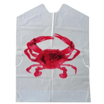 China Disposable PE Plastic Seafood Crab Bib for sale