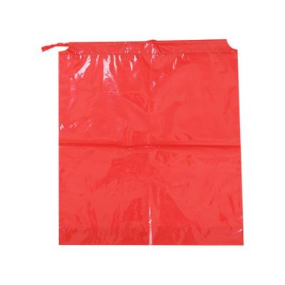 China Disposable Custom Logo Printed Red Plastic Drawstring Shopping Bags For Household Use Shopping Ice Packs for sale