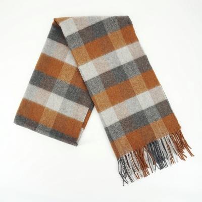 China Wholesale Woven Thick Wool Buffalo Plaid Winter Wool Men's Custom Scarf for sale