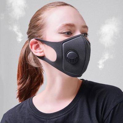 China New Design Dreathing Valve Anti Pollution Eco-friendly Anti-fog Mouth Maskes Cotton Washable Black Face Maskes for sale