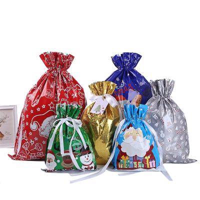 China Christmas Decoration 30pcs Latest Christmas New Year Candy Gift Bag Christmas 2021 Packing Plastic Bag Christmas Decorations For Home Navidad 2020 Gift for sale