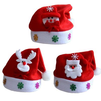 China Christmas Decoration and Candy Box New Year Navidad Merry Christmas Hat Light Up Warm LED Hat Thick Plush Santa Hat for Adult Kids Children Christmas 2021 Gift for sale