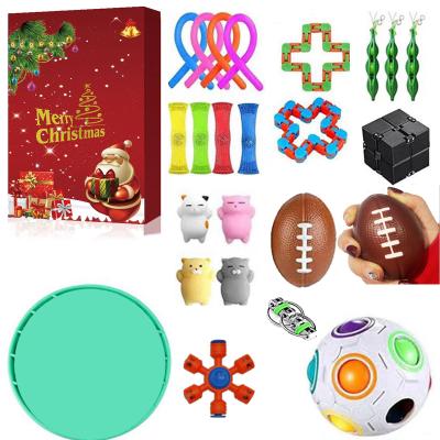 China 24 Custom Colored Simple Bubble Lattice Sensory Dimple Fidget Toys Advent Calendar Dimple Digit Toys Digits Push Gift Box for sale