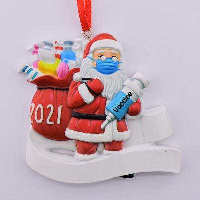 China Christmas Decoration New Arrive Survivor Maskes Santa Claus Decoration Christmas Ornament 2021 Resin Snowman Doll Xmas for sale