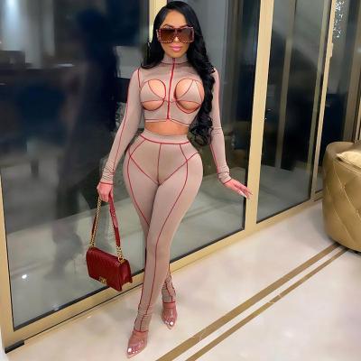 China High Quality Clothing Boutique Women Anti-Pilling Sexy Bodycon Pants Two Piece Set for sale