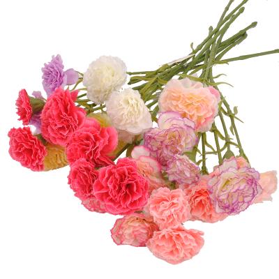 China Artificial Fabric/Plastic 3 Heads Carnation Flowers For Mother's Day for sale