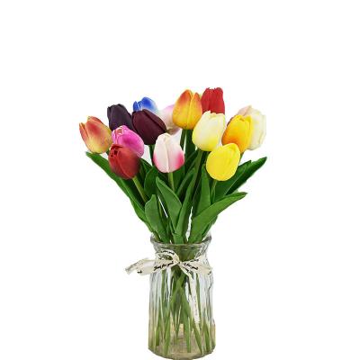 China PU Tulip Artificial Flower Home Decoration Wedding Decorative Materials Flower Tulip for sale