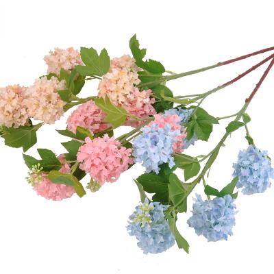 China 2021 Hotsale Wedding 5 Heads Snowball Artificial Flower Decorative Flowers For Home Decoration for sale