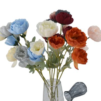 China Silk / Plastic Artificial Peony 3 Heads Wedding Home Party Decoration for sale