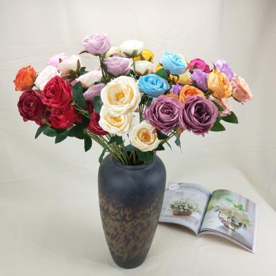 China Wedding Artificial Peony 3 Heads Wedding Flower Blub Party Decoration for sale