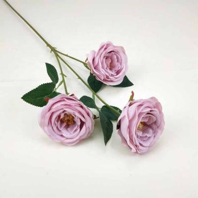 China Party/decoration home wedding/wedding 3 peony heads custom wholesale artificial silk bouquet flowers for sale