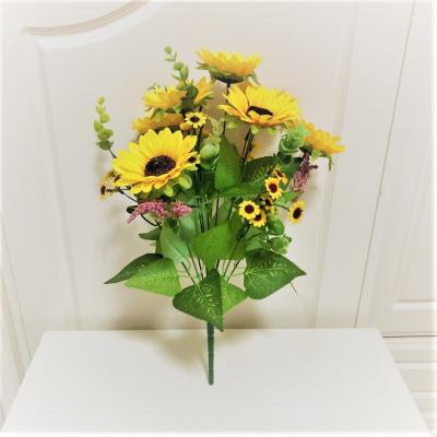 China Silk+plastic Sunflowers Artificial Sunflower 37 Heads For Wedding Outdoor Decorative Flowers Wholesales for sale