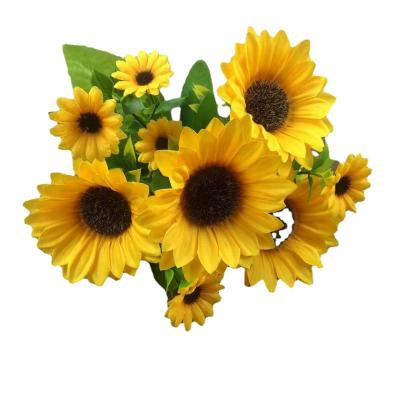 China Fabric / Plastic Artificial Sunflower 13 Heads For Home Decoration Decorative Flowers for sale