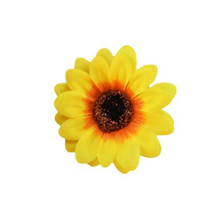 China Fabric / Plastic Artificial Sunflower Head Preserved Flower for sale