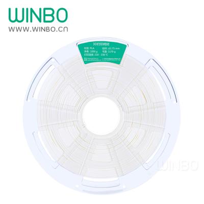 China 1.75mm N.W 1000g High Quality PLA Filament Winbo PLA Filament For FDM 3D Printer FFF 3D Printer White WBPLA1B10S for sale