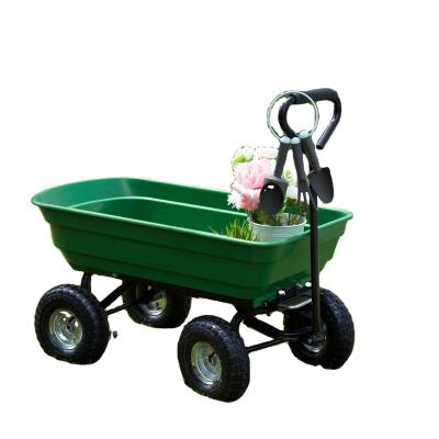 China Qingdao Durable 4 Wheels Practical Foldable Garden Lawn Cart Heavy Duty Plastic Cart Cart for sale