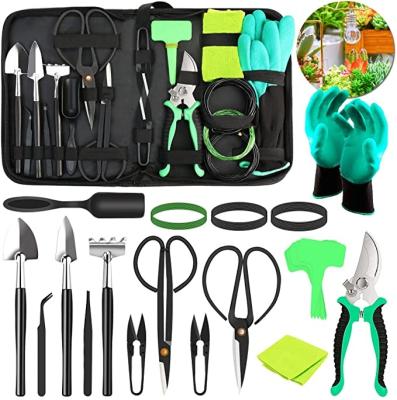 China Durable+Portable+Comfortable Handle OEM Factory Price 16 Pieces Bonsai Garden DIY Tools Balancing Tools Scissors Set For Succulent for sale