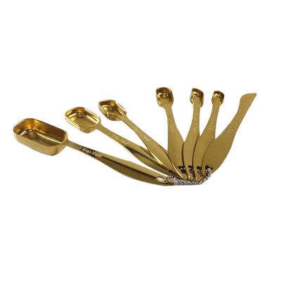 China Wholesale Kitchen Stocked Cooking Uses Rose Gold Heavy Duty Measuring Spoons Cooking Set for sale