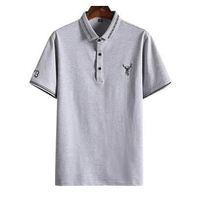 China New Anti-wrinkle Summer Solid Color Simple Breathable Soft Embroidered Custom Men's Polo Shirt for sale