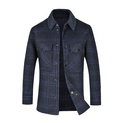 China Anti-wrinkle wholesale customization business high-end leisure grown plaid 2021 men's winter woolen short coat for sale