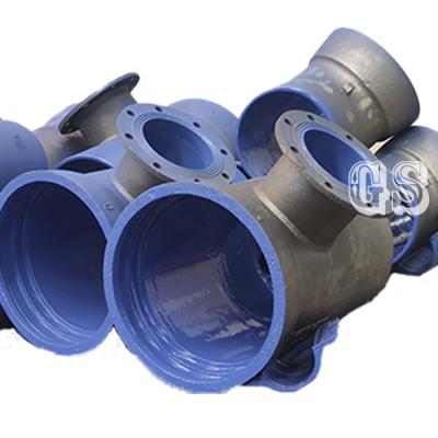 China Easy Installation Cast Iron Connect 90 Degree Bend Ductile Iron Grooved Pipe Fitting Flange Tee Coupling Adapter for sale