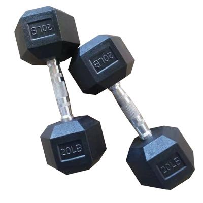 Китай Protect Floor From Damage Dumbbell Hex Dumbbell Set 5kg 10kg Rubber Wrapped Dumbbell продается