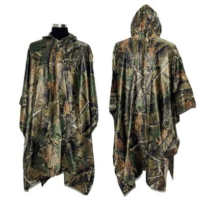 China Outdoor Sport Travel Hiking Waterproof High Quality Outdoor Shelter Camouflage Camouflage Leaf Camouflage Leaf Rain Camping Ground Poncho for sale