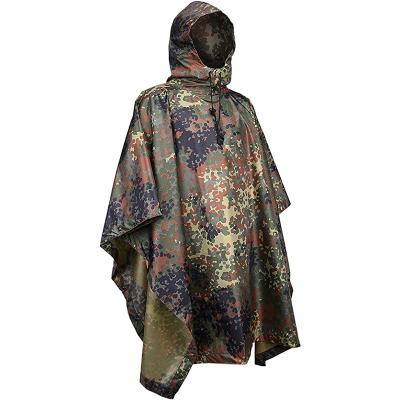 China Bachelor's Raincoats High Quality Multifunctional Polyester Coated PU Three Military In One Camouflage Raincoat for sale