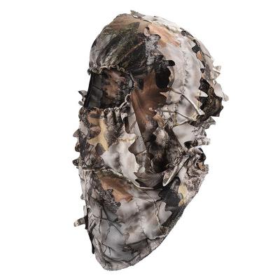 China Hunting 3D Bird Watching Camouflage Roewe Ghillie Face Mask Leafy Ghillie Camouflage Full Cover Headwear Hunting Accessories for sale