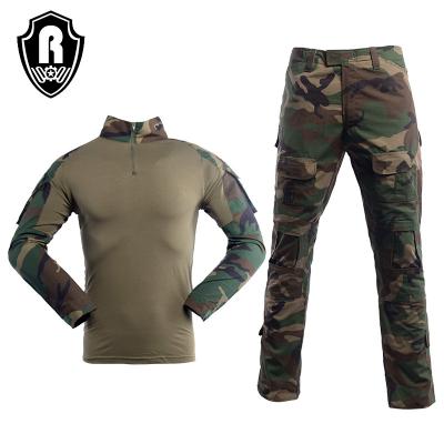 China Roewe Anti-static Best Selling Reinforced Frog Suit Combat Woodland Uniform Set Camouflage for sale