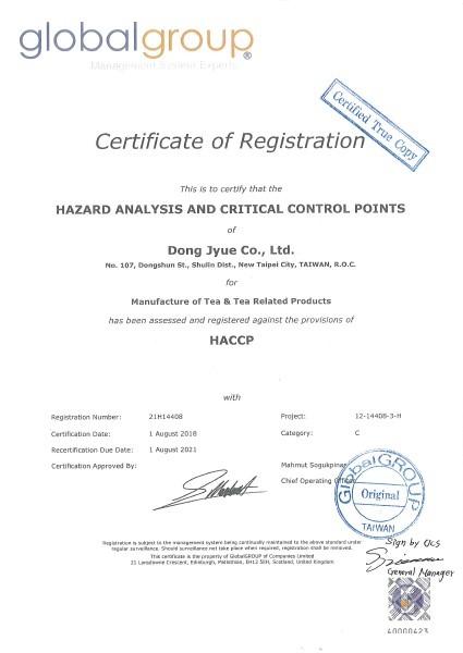 HACCP - DONG JYUE ENTERPRISE CO., LTD.