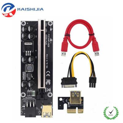 China COMPUTER VER 009S plus USB3.0 PCIE SATA 15Pin to 6 Pin Power Cable Riser Card VER009S 1X 4X 8X 16X Express Supplement Adapter for sale