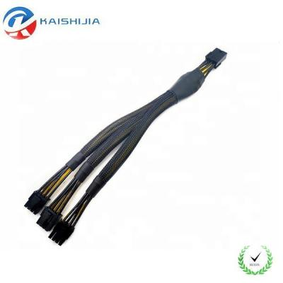 China COMPUTER 16AWG PCIE GPU VGA 8 Pin Female 3 Way Dual 8Pin 6+2 Pin Graphics Card Splitter Power Cable for sale