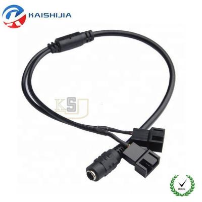 China High Quality COMPUTER DC 5.5*2.1 Mm Female To Dual 3Pin/4Pin PWM Fan Adapter Power Supply Cable for sale