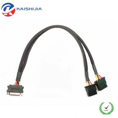 China Computer Computer Cable SATA 15 Pin Male To Dual 4 Pin IDE Molex Splitter HDD Power Cable for sale