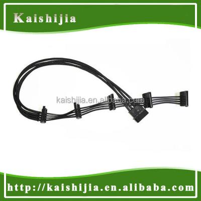 China COMPUTER High Quality 50cm 4 Pin Molex to 5 SATA 15 Pin Power Cable - Black for sale