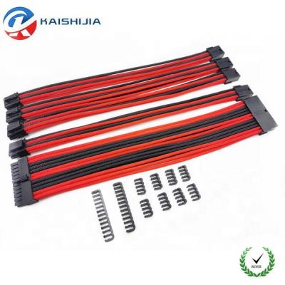 China PSU Pin CPU 8 Pin PCIE 8 COMPUTER 24 30cm 16AWG 4mm ATX 6 Pin 2 Pin GPU 6 Sleeved Extension Cable Kit for sale