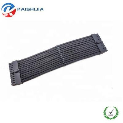 China COMPUTER 16AWG 4mm Black Sleeved Motherbard 24 Pin ATX Male To PSU Extension Power Cable of male for sale