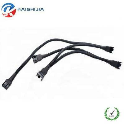 China COMPUTER 30CM Black Sheathed 24AWG 1 4 Way 3Pin/4Pin PWM Fan Splitter Power Extension Cable for sale