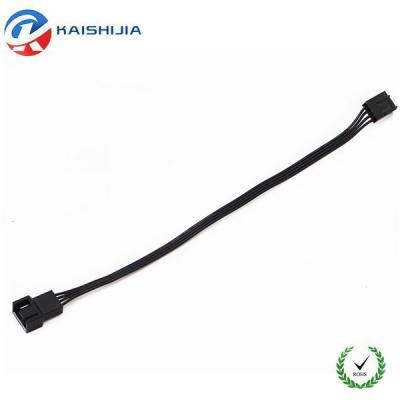 China Wholesale 4Pin PWM COMPUTER Fan Female To Male Cooling CPU Power Extension Cable 22AWG Black Ribbon Wire for sale