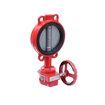 China Factory Price Cast Iron Worm Gear Wafer Fire Fighting Signal Butterfly Valve General Spline Butterfly Valve for sale