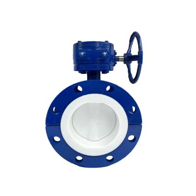 China General PTFE DN1200 Fluorine Lined Butterfly Valve Worm Gear WCB Manual Cast Steel Butterfly Valve for sale