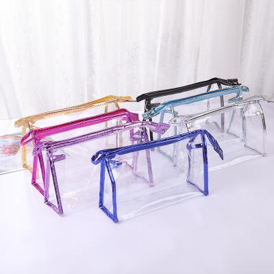 China Fashion Custom Transparent Luxury Women Brand Clear Clear PVC Jelly Handbags Makeup Bag for sale