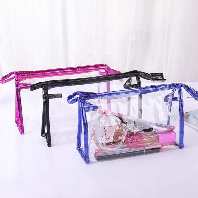 China Wholesale PVC Makeup Bag Toiletry Bag Custom Transparent Material Pouch Cosmetic Organizer Clear Makeup Bag for sale