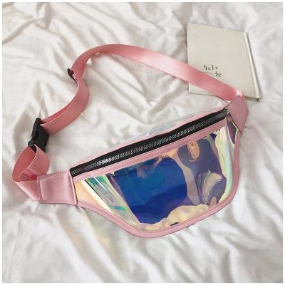 China Custom Wholesale Fashion Personalized Custom Clear Transparent Holographic PVC Hologram Waist Pack Fanny Pack Bag for sale